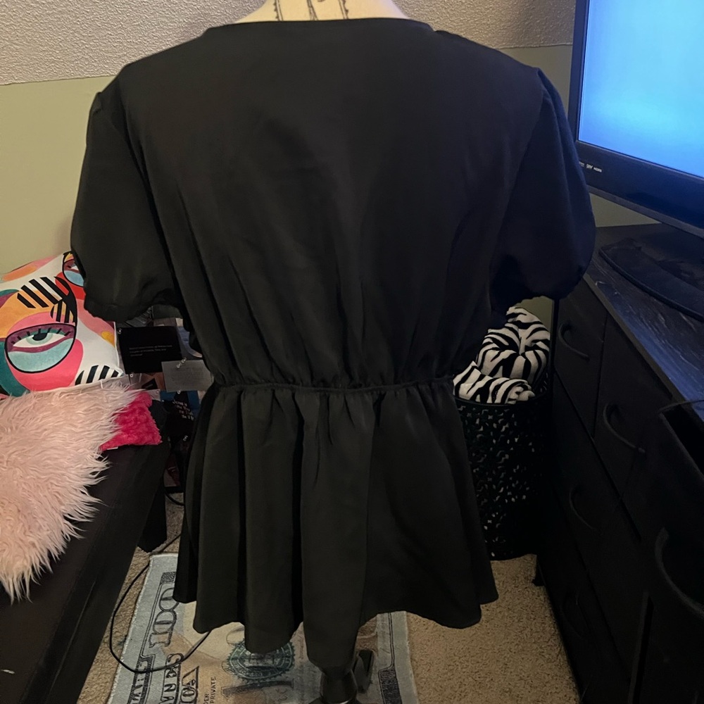 Satin V-Neck Blouse